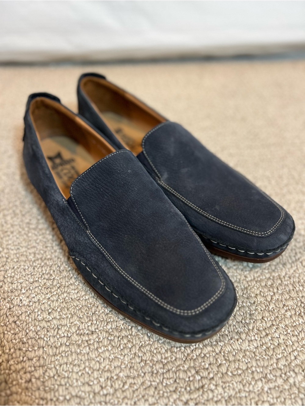 Mephisto Edlef Cool-Air Driving Loafer Shoe Men 12 Moccasins Blue Suede Leather - Picture 13 of 15